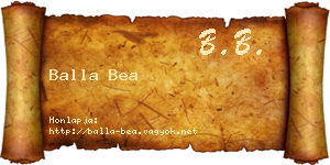 Balla Bea névjegykártya
